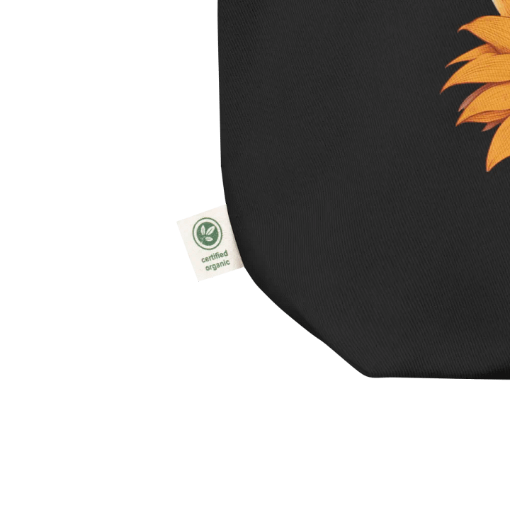 Mouse with headphones sitting on sunflower tote bag product image (2)