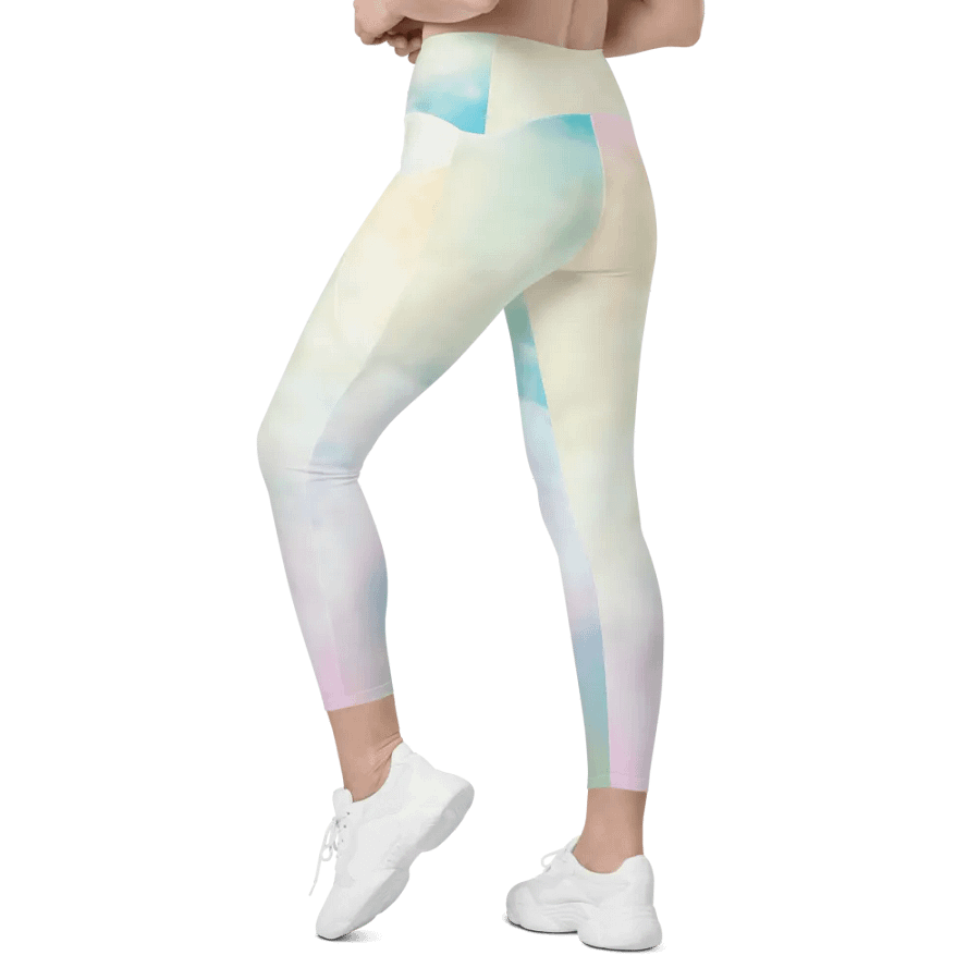 Blur cloud rainbow Design Leggings with Pocket - V1 product image (8)