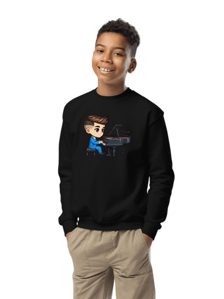 Kid Pianist Youth Crewneck Sweater product image (1)