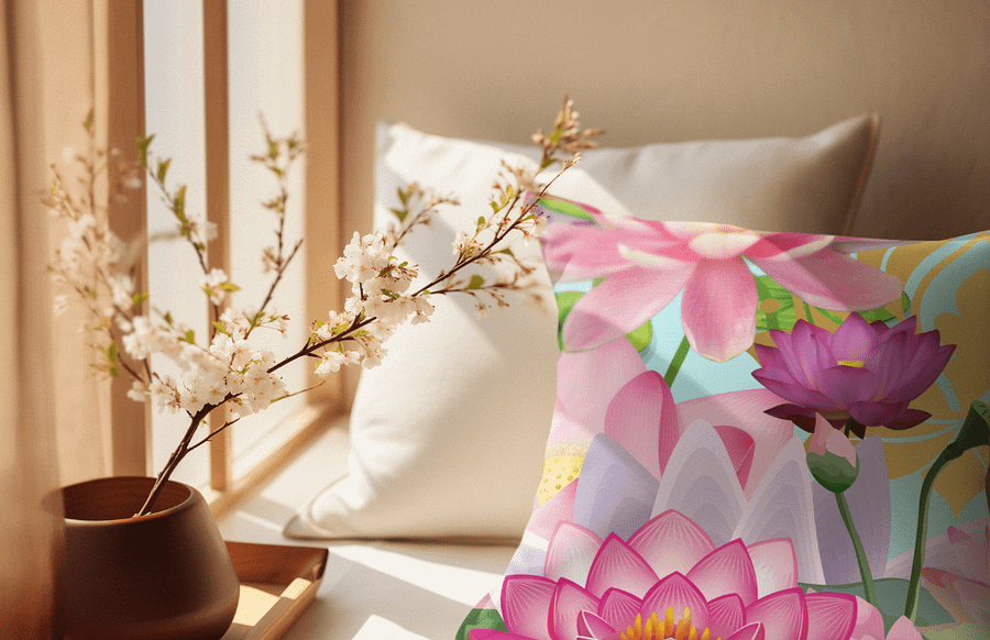 Lotus Pond Premium Pillow product image (8)