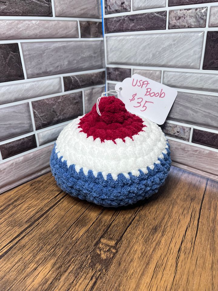 Red White and Blue breast stress ball product image (1)