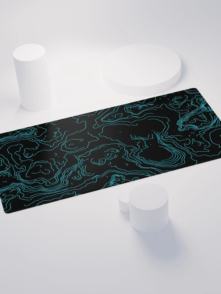 Neon blue topography (DESK MAT) product image (4)