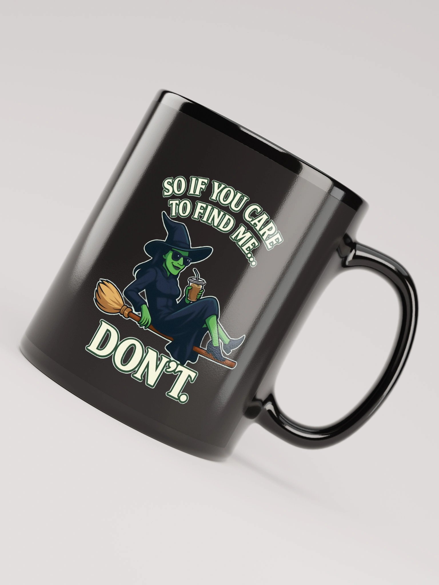 Glossy Black Wicked Mug – Don’t Bother Me Quote – Witch Broadway Gift product image (8)