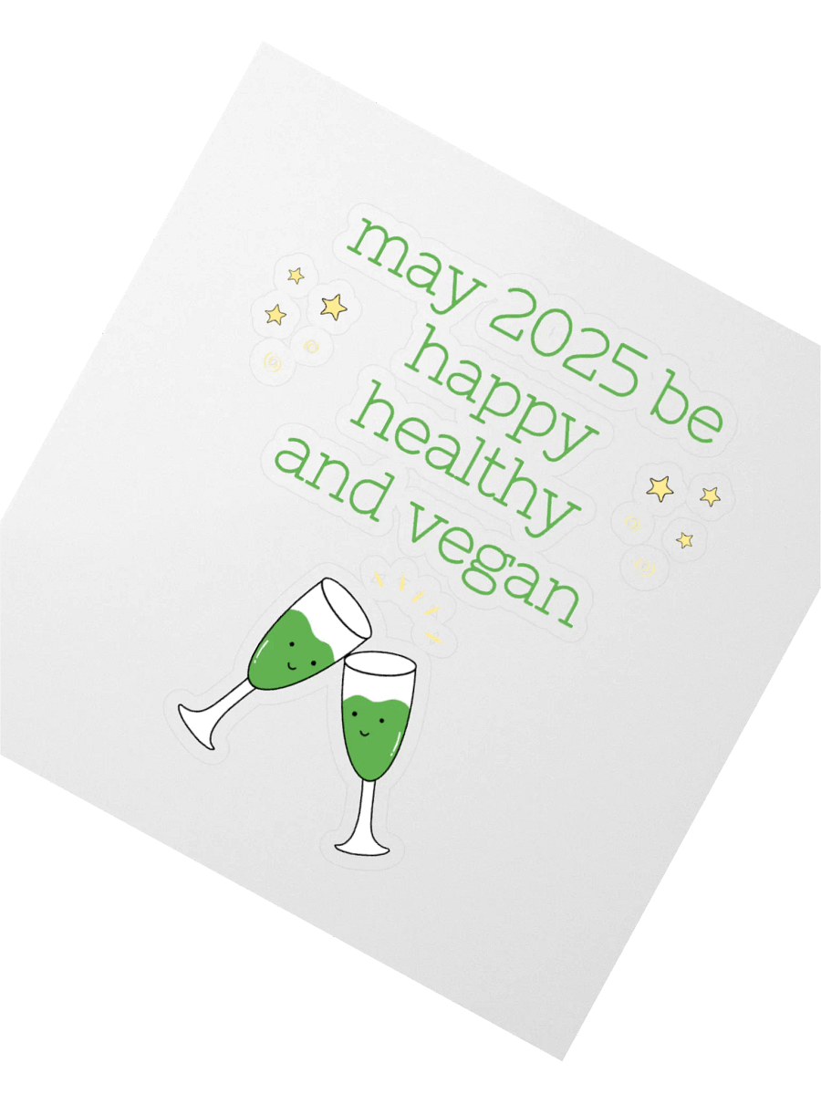 “Happy, Healthy, and Vegan 2025” Fun Sticker product image (2)
