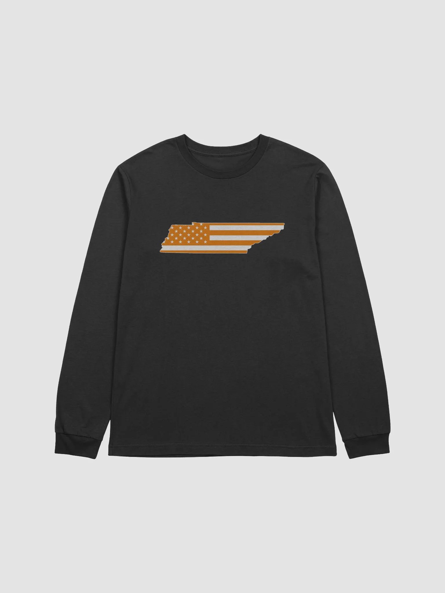 Orange American Flag Tennessee State Long Sleeve Tee product image (1)