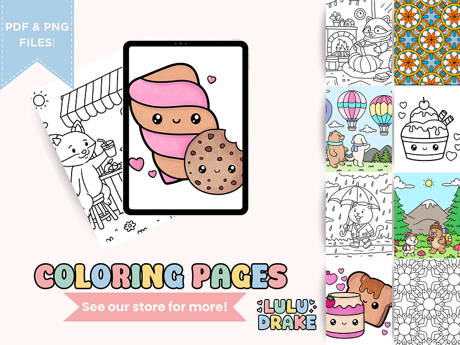 Fuzzy Buddies Spring Moments Coloring eBook, BIG PACK 35 Pages | ★ DIGITAL ★ product image (7)