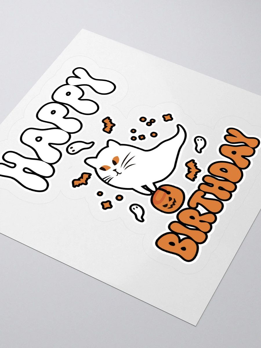 Happy Birthday (Cat Ghost Halloween) Sticker product image (3)