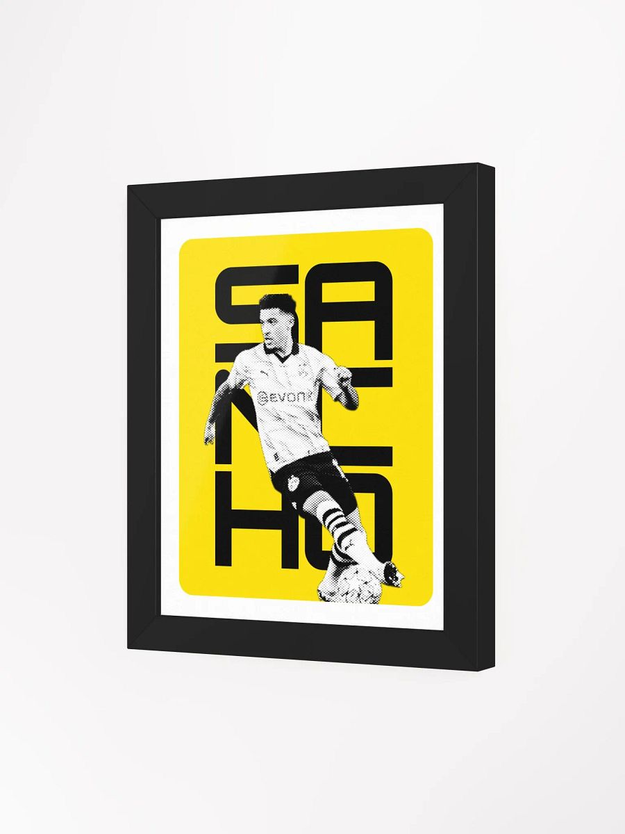 Jadon Sancho BW Borussia Dortmund Name Art Framed Print product image (2)
