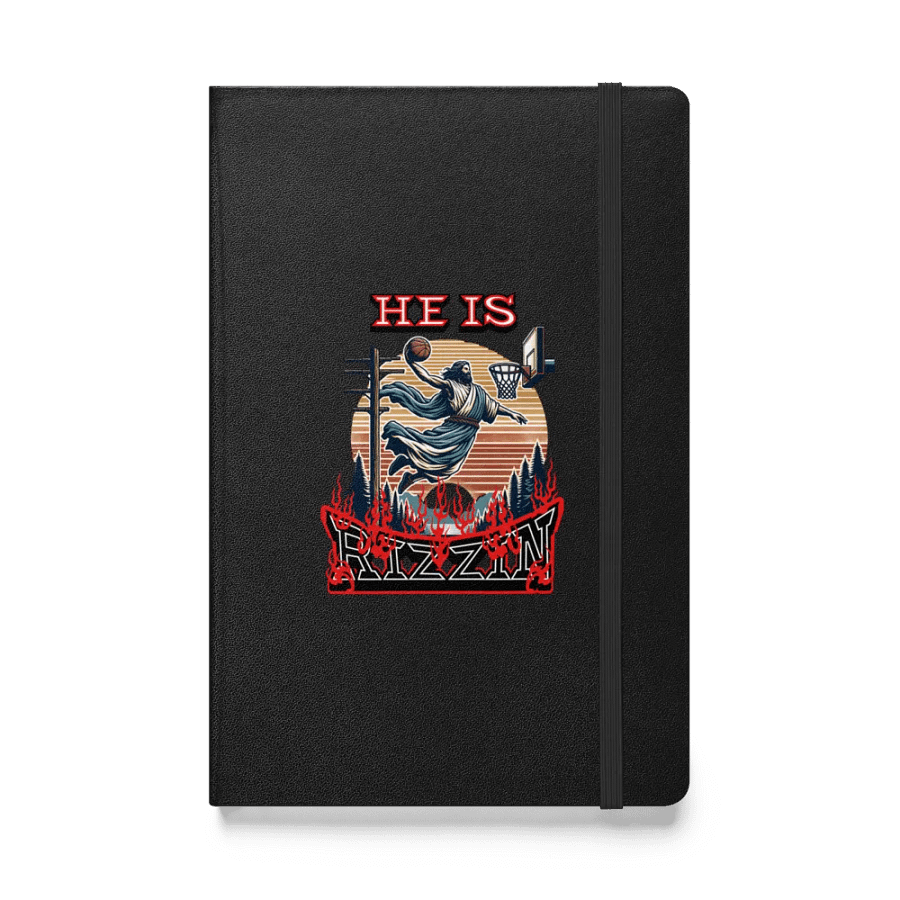 He Is Rizzin Basketball Jesus Hardcover Notebook product image (1)