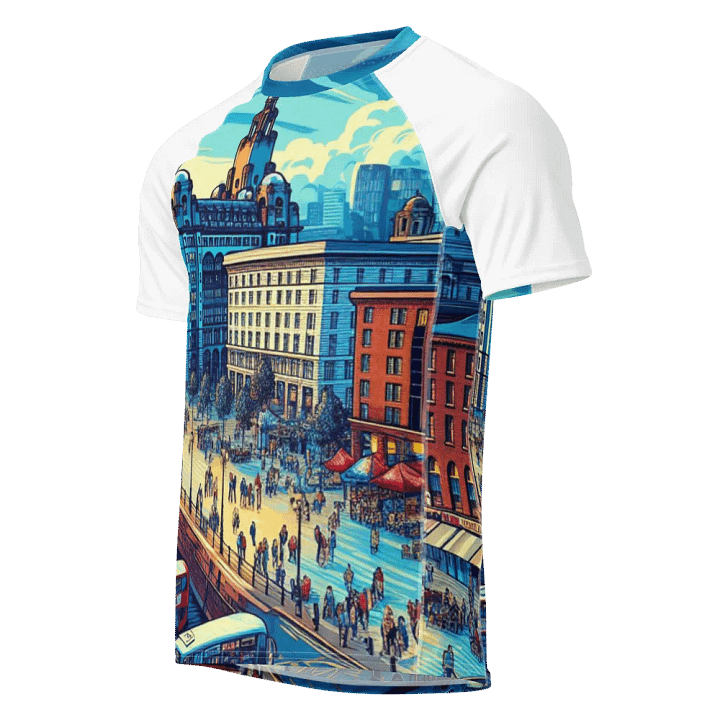 Cityscape Skyline Men's Rash Guard |Ai Design product image (1)
