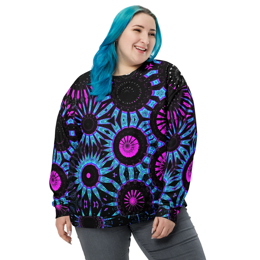 Abstract Circular Shapes in Turquoise, Black and Pink Unisex Sweatshirt product image (6)