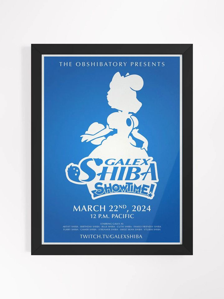Galex Shiba Showtime Poster - Blue Framed product image (1)
