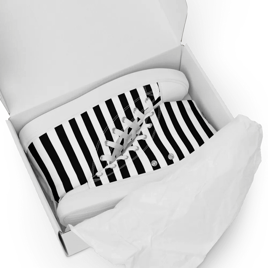 Women's Black And White Striped High Tops product image (10)