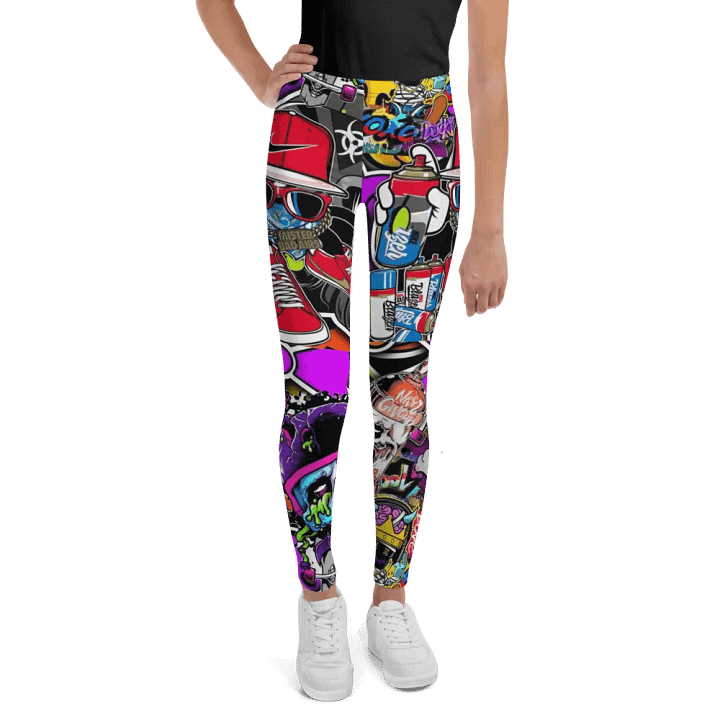 Kids Leggings – Graffiti Style Print for Urban & Trendy Fashion product image (1)