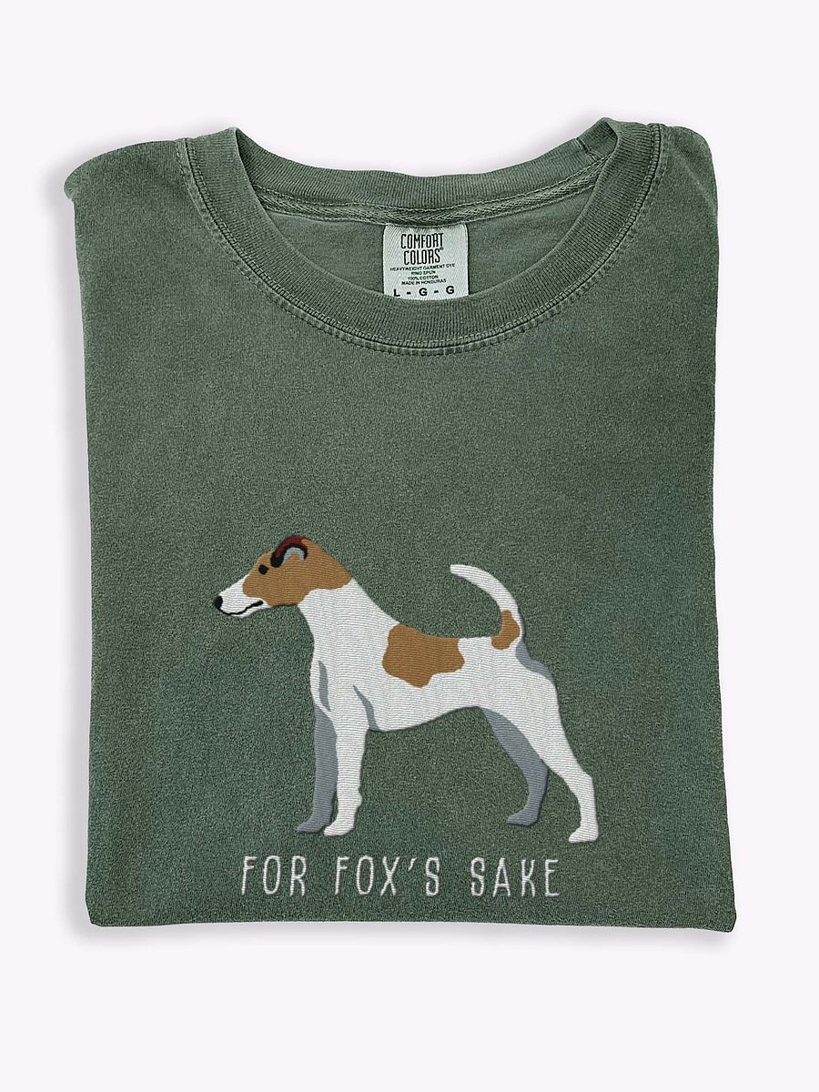 For Fox's Sake T-Shirt(Embroidered) of a Smooth Fox Terrier(Brown 2) product image (1)
