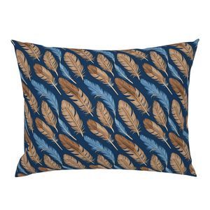 Seamless Pattern - Large Feather Pattern in Blues and Browns product image (6)