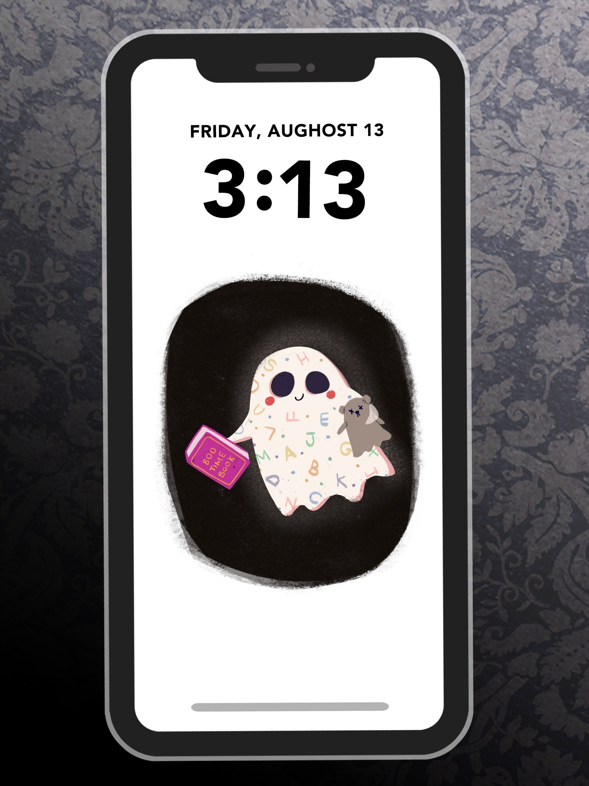 Little Ghost Bedtime - Digital Wallpaper for Mobile Phone product image (1)