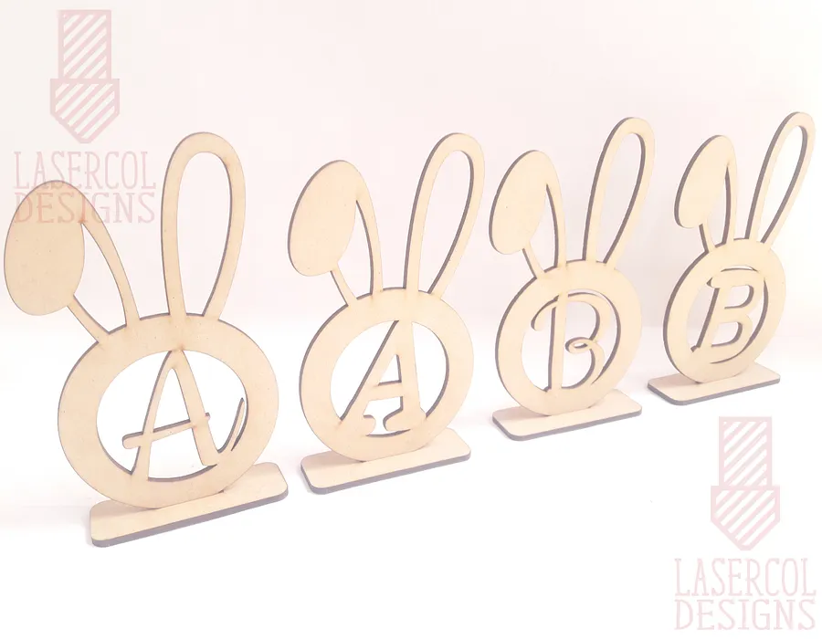 Easter Bunny Monogram with Stand - Laser Cut Files product image (5)