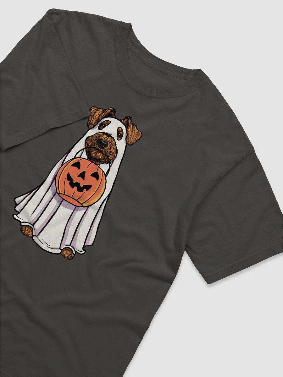 Funny Halloween Airedale Terrier T-Shirt | Funny Airedale Wearing a Ghost Costume and Holding a Pumpkin Basket product image (19)
