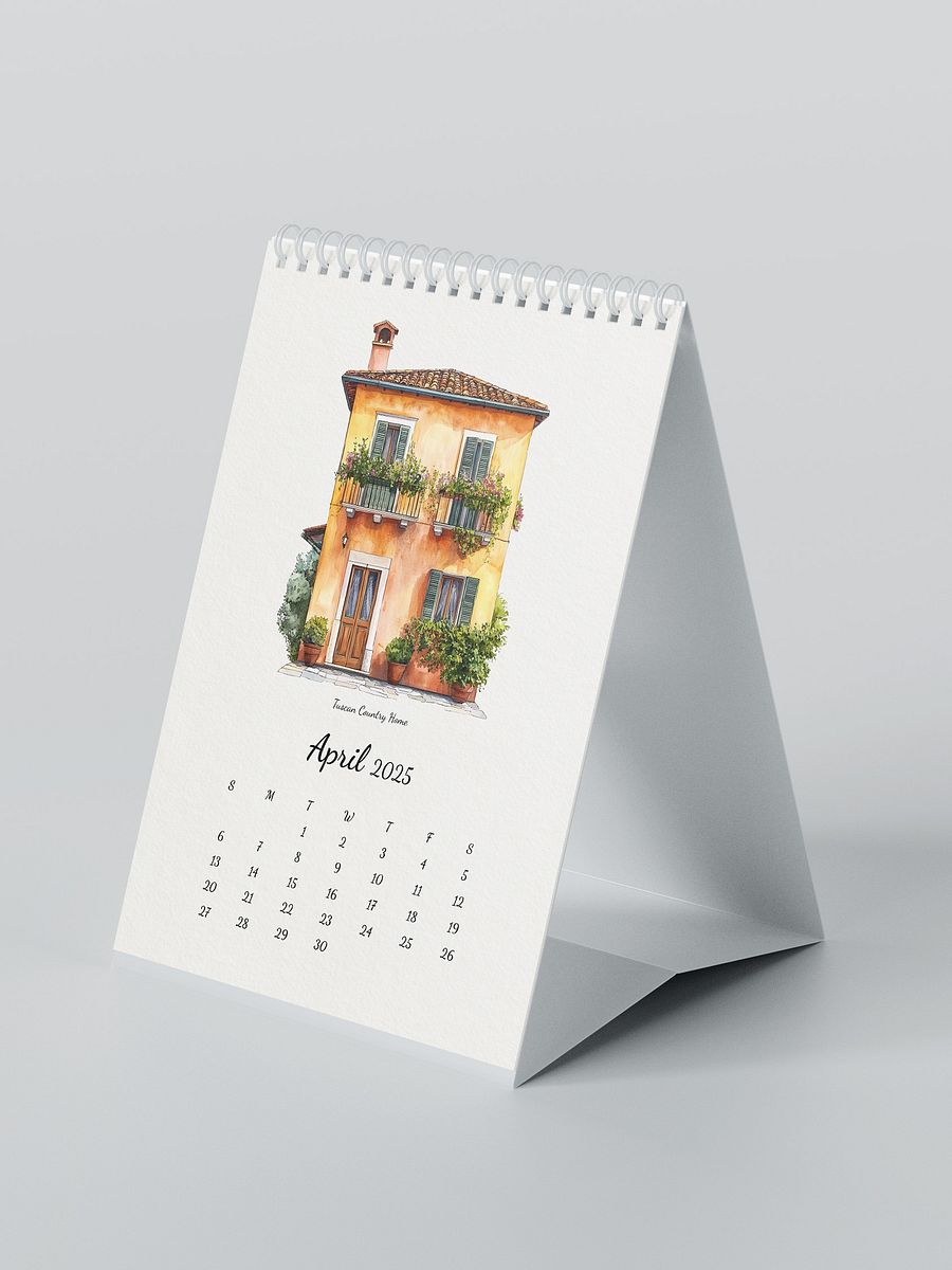 2025 Calendar For House Lovers | Minimal Watercolor Calendar | Wall Art | Minimal Digital Art | House Illustration | Home Decor | Gift Idea product image (4)