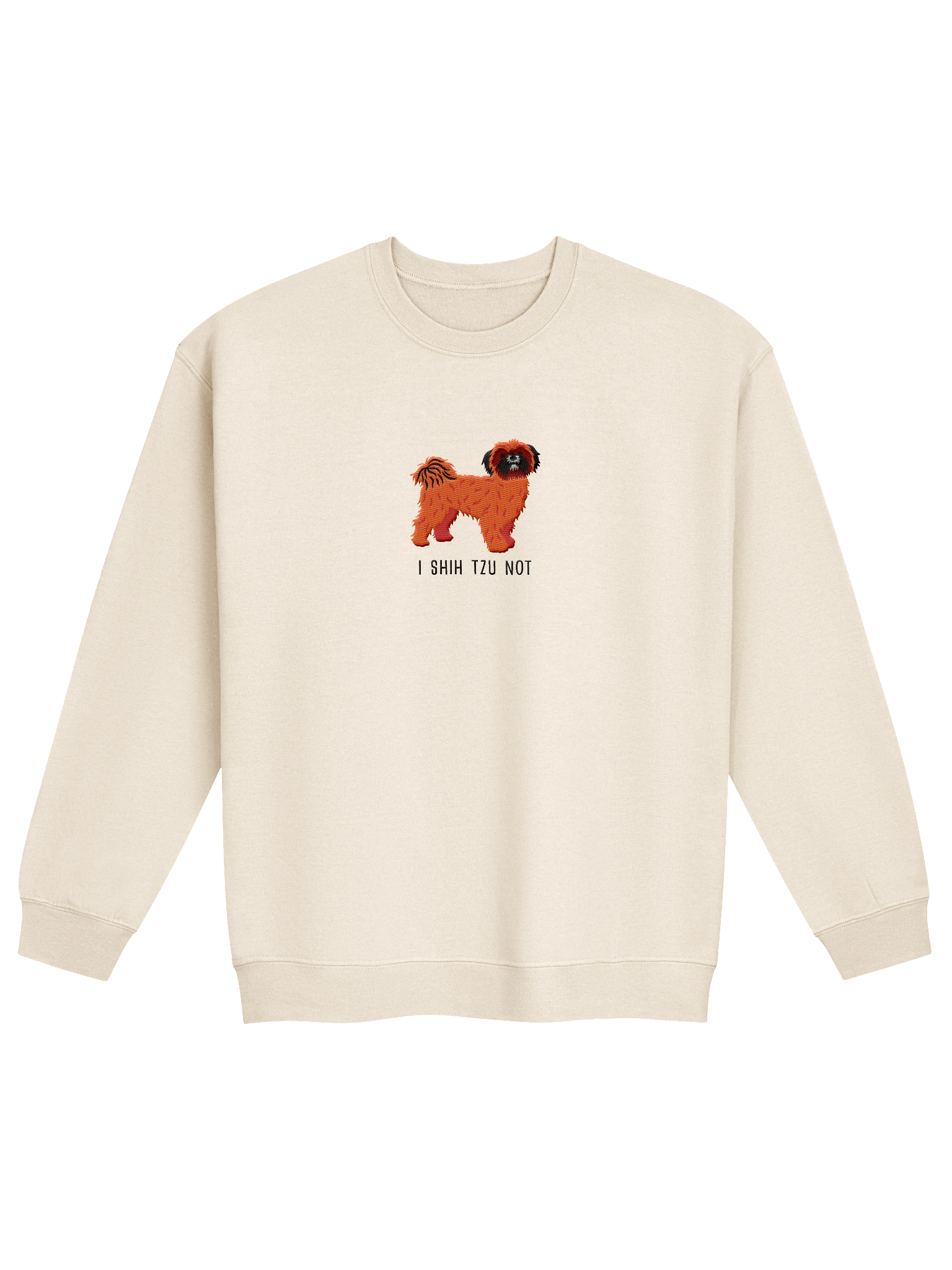 I Shih Tzu Not Sweatshirt (Embroidered) of a Shih Tzu(Red, Black Mask) product image (21)