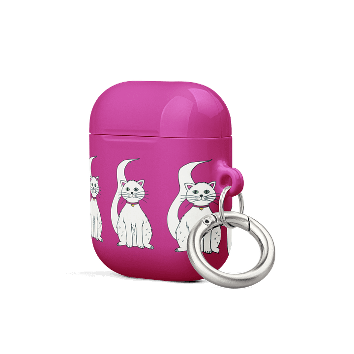 White Cat (art by Dina R.) acrylic painting picture - Case for AirPods product image (2)