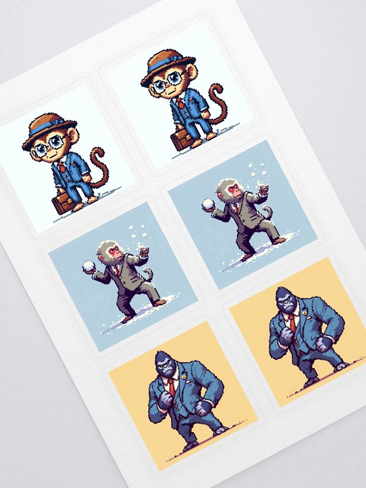 Pixel Art Monkey Business Stickers product image (1)