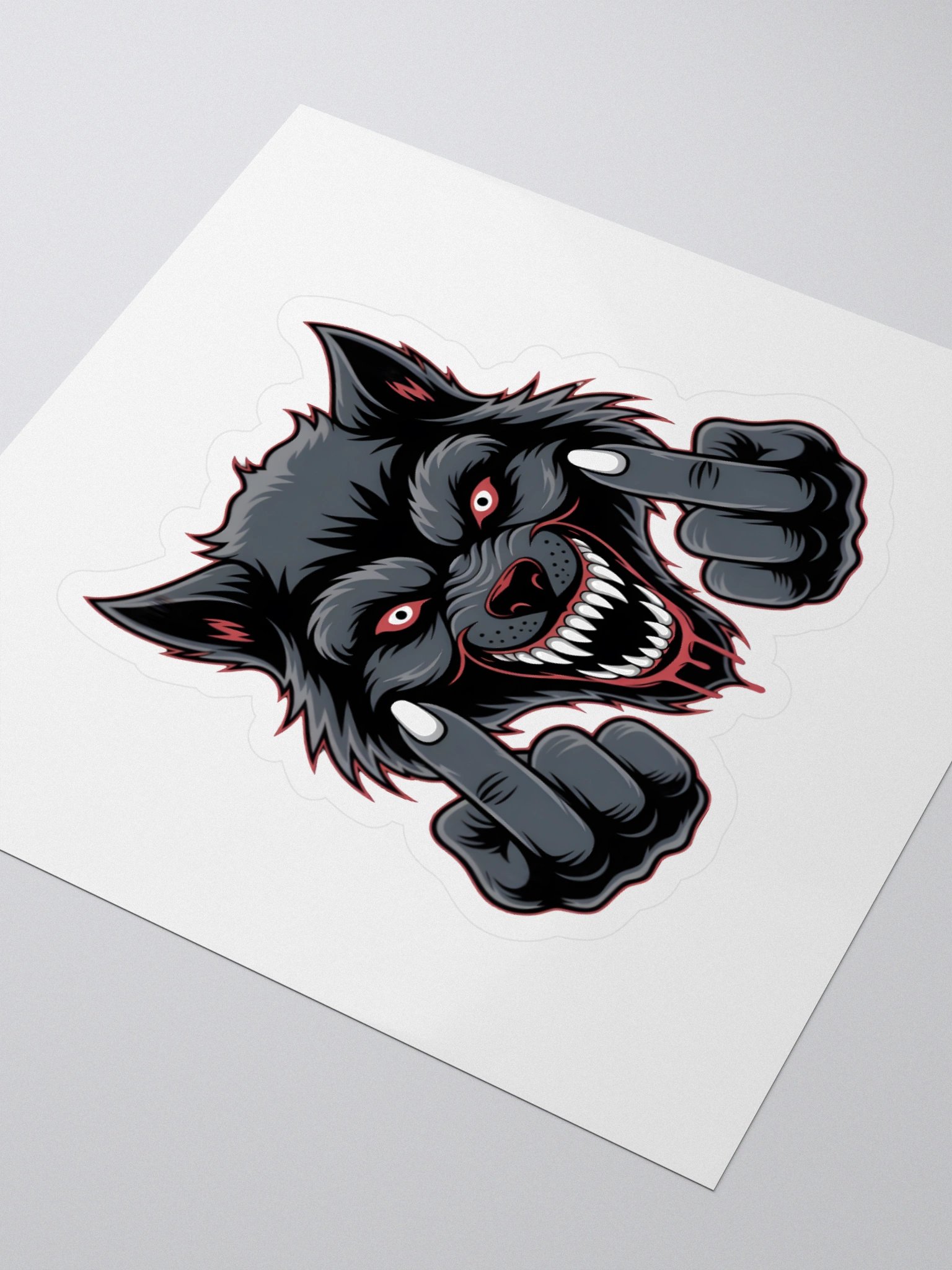 Defiant Wolf Kiss Cut Stickers product image (3)