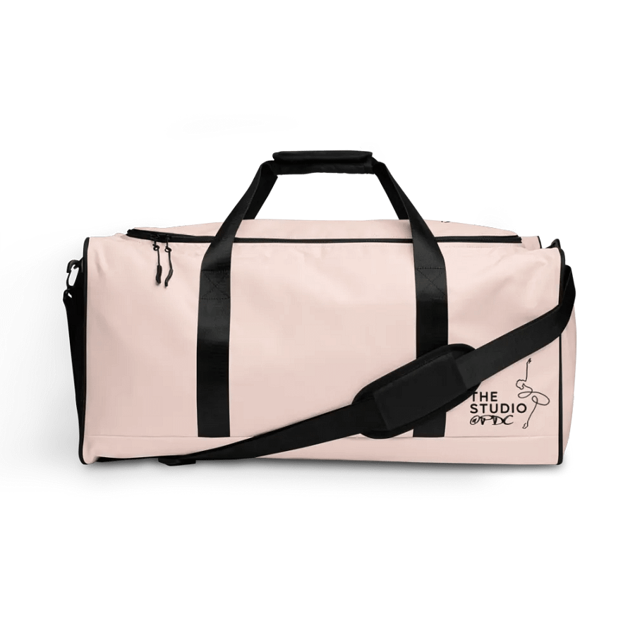 Large Dance Bag | Pale Peachy Pink with Black Logo and Quote product image (1)