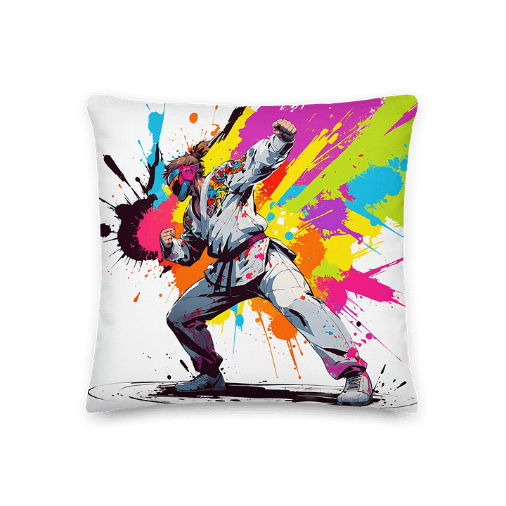 All-Over Print Premium Pillow ( D_0144_Color Kick Taekwondo Boy of the Streets ) product image (3)