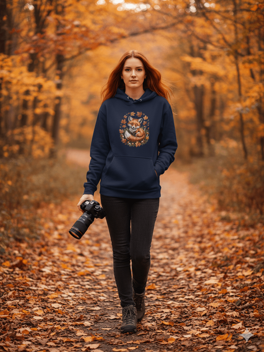 Sleeping Fall Red Fox Pullover Hoodie product image (1)