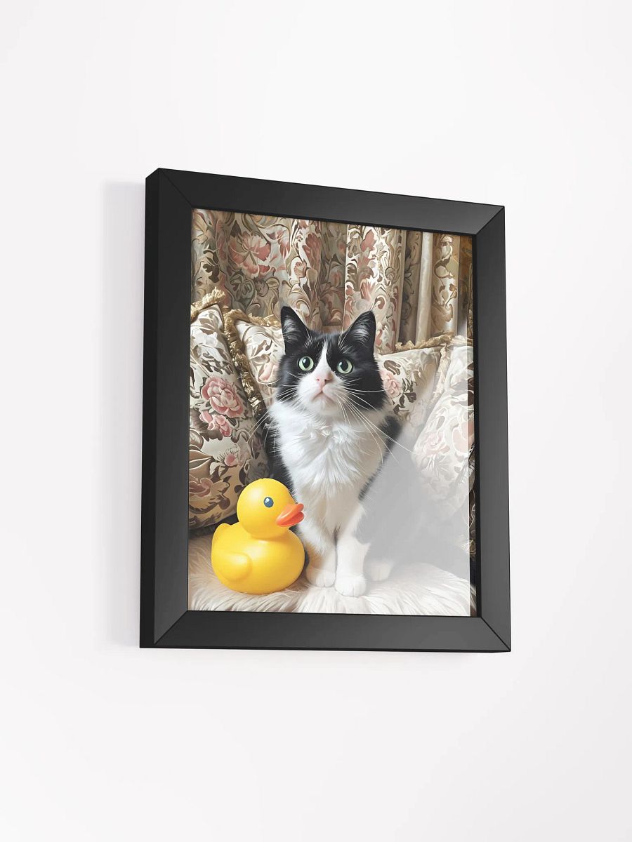 Whimsical Cat and Duck Framed Poster product image (3)