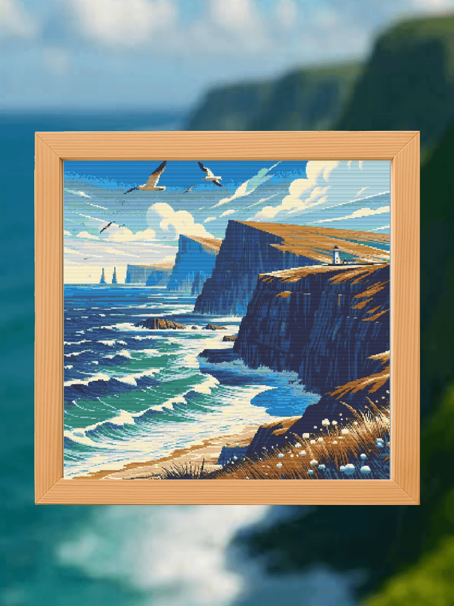 Sea Cliffs Cross Stitch Pattern product image (1)