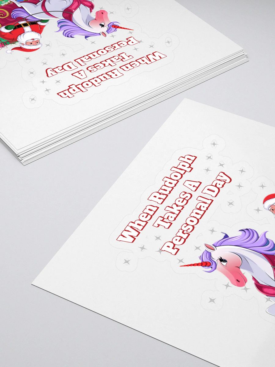 When Rudolph Takes A Personal Day - Santa's Unicorn Sticker product image (4)