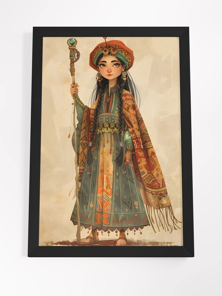 Enchanting girl in colorful attire with mystical staff. product image (4)