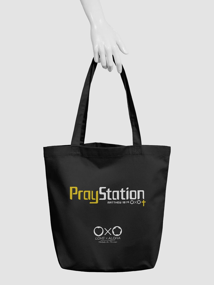LXA PrayStation Eco Tote Bag - Black | Love X Aloha - Faith Collection | Premium Christian Merch product image (3)