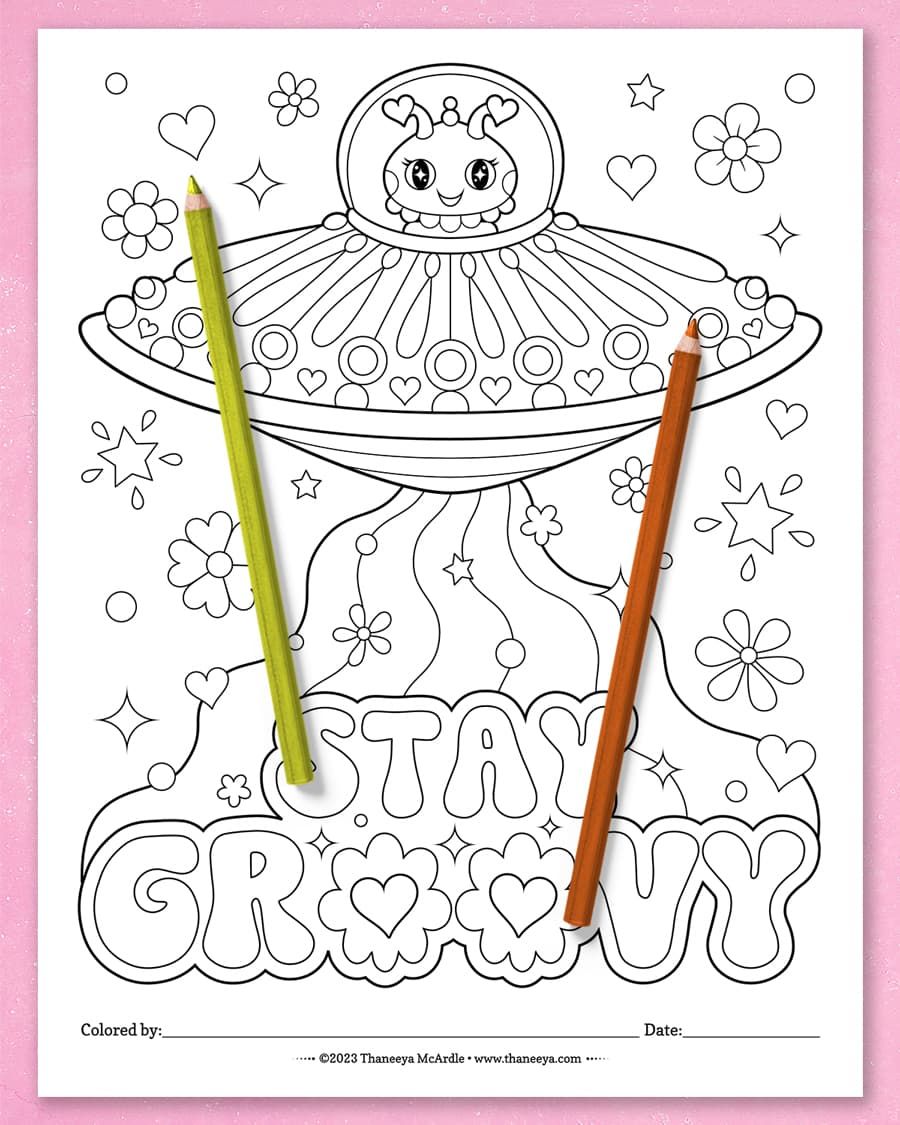 Super Groovy Coloring Pages product image (9)