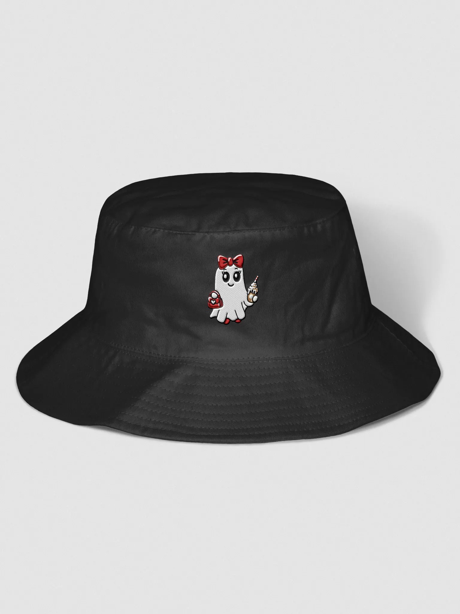 Stylish Ghost Embroidered Mid-profile Bucket Hat product image (1)