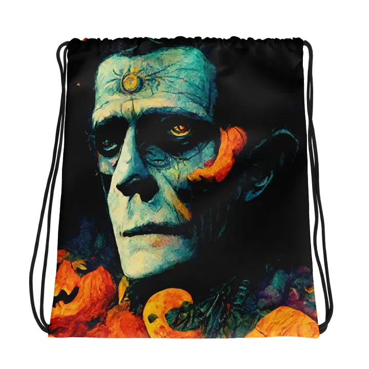 Eerie Frankenstein Halloween Drawstring Bag product image (1)