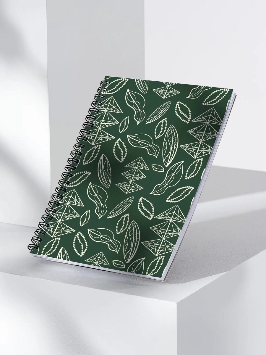 El Yunque Brew Bliss: Abstract Coffee Bean Tribal Notebook product image (3)