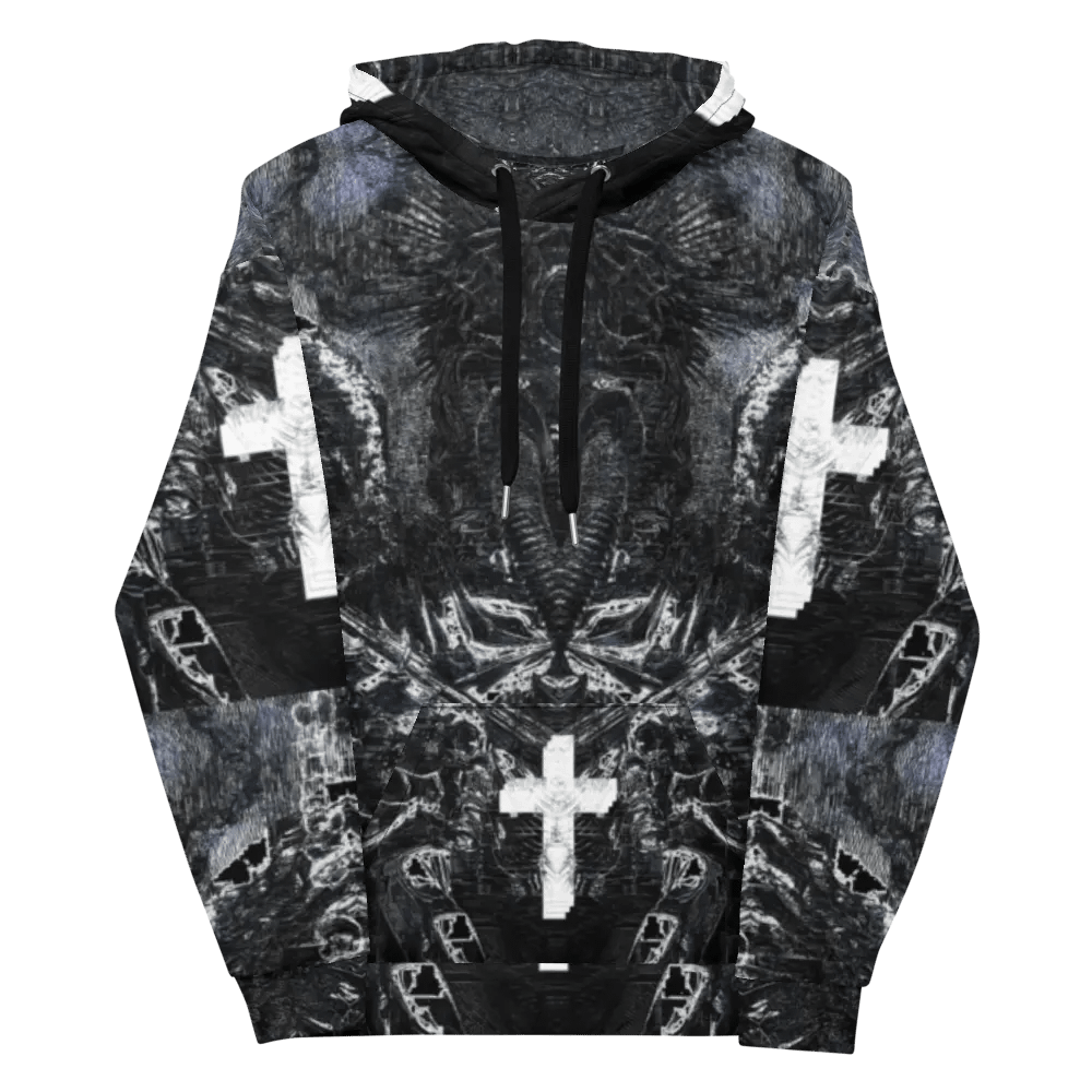 Gothic Cruciform Angel Unisex AOP Hoodie product image (12)
