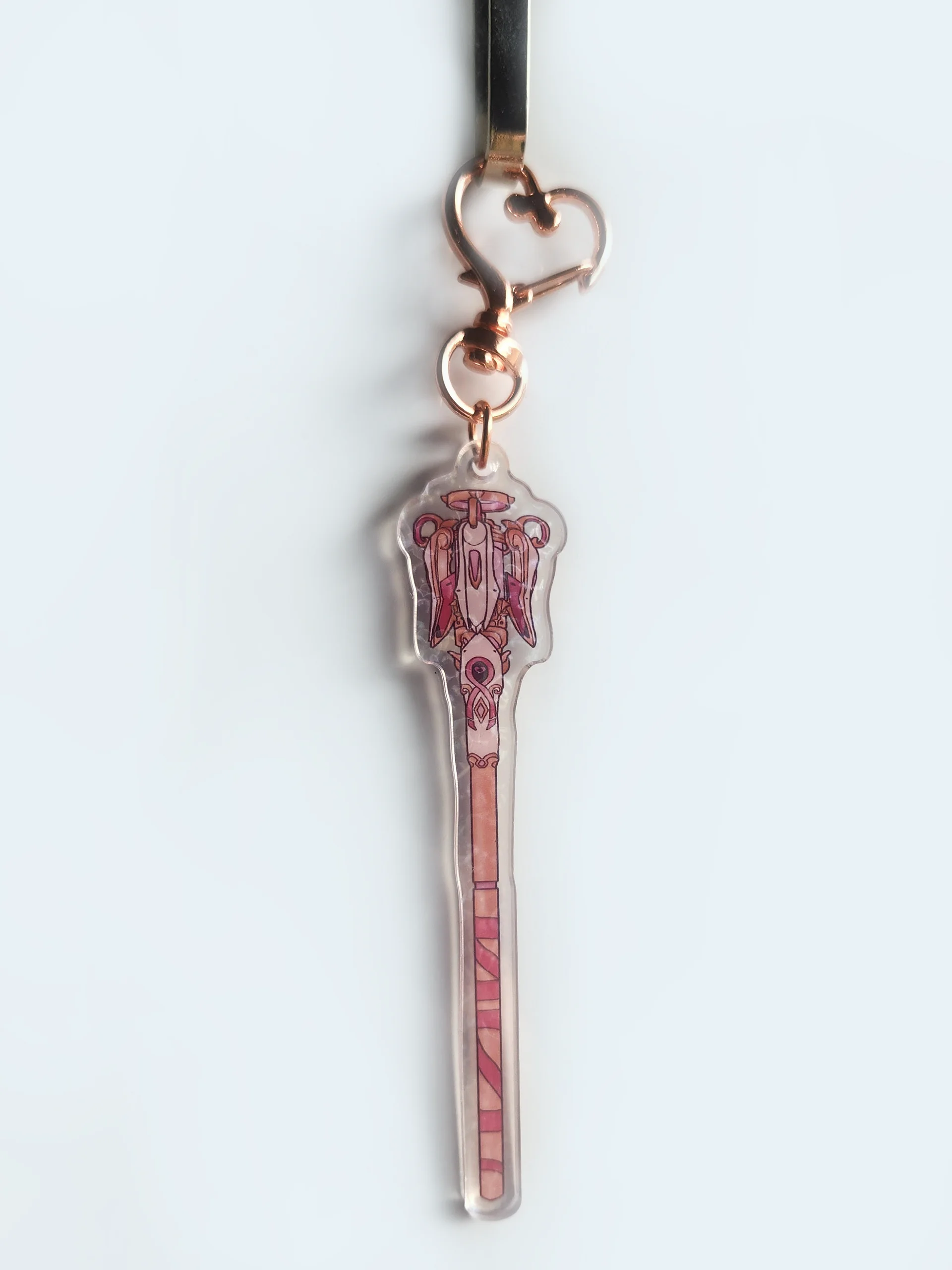 Rose Gold Pink Staff Keychain product image (1)
