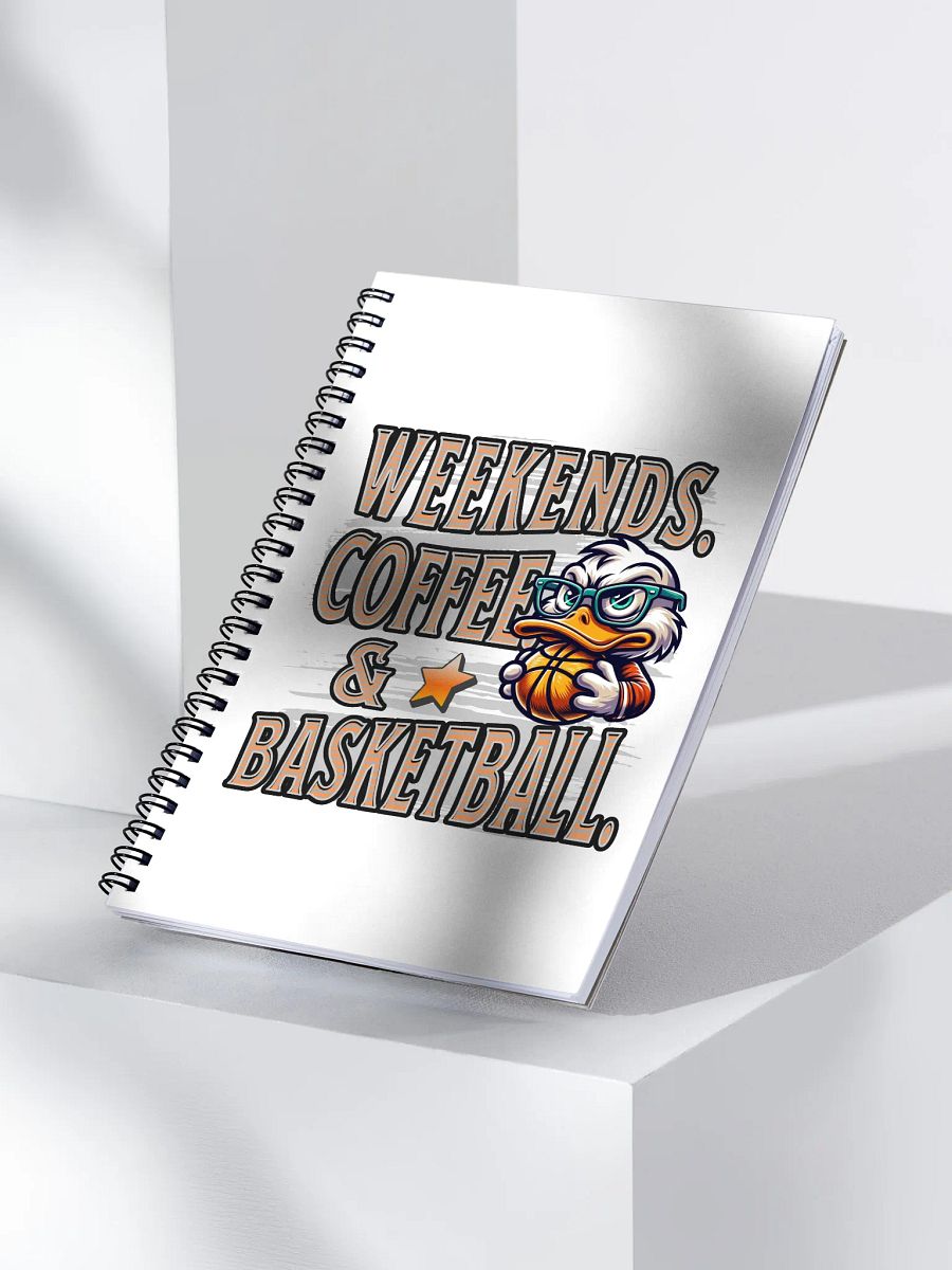 Weekends Coffee And Basketball Duck Hoops Spiral Notebook product image (3)