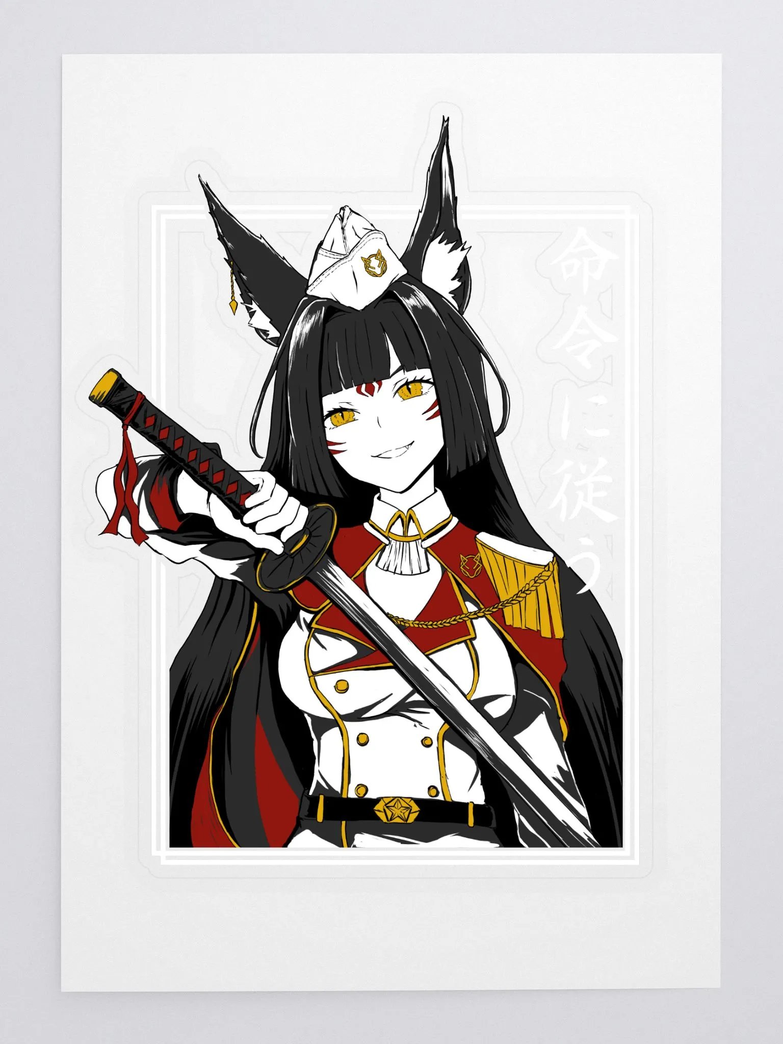Fox Commander white sticker product image (1)
