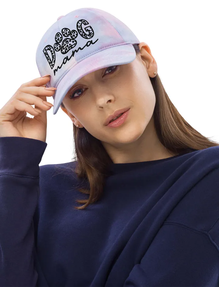 Leopard Print Dog Mama Tie-Dye Hat(Embroidered) | Cute Leopard Print Hat for Dog Moms product image (1)