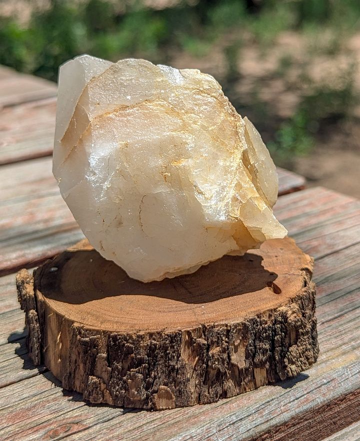 Massive Muggy Quartz Crystal on Mesquite Base product image (1)