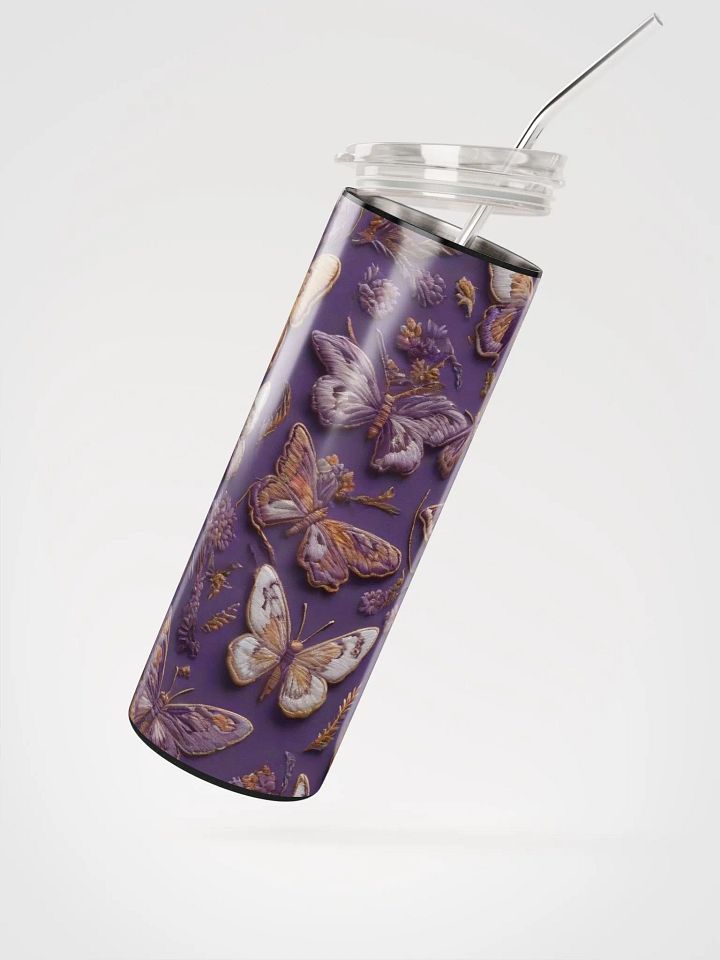 Embrace Elegance with Our Embroidered Purple Butterfly Stainless Steel Tumbler | Eco-Friendly Gift Idea product image (2)