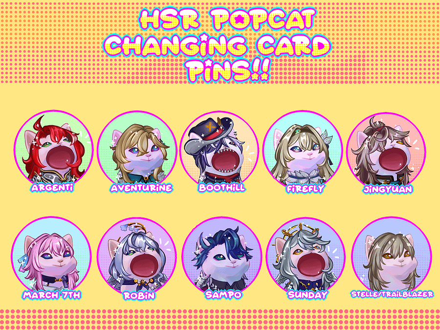 HSR Lenticular Popcat meme pin product image (1)