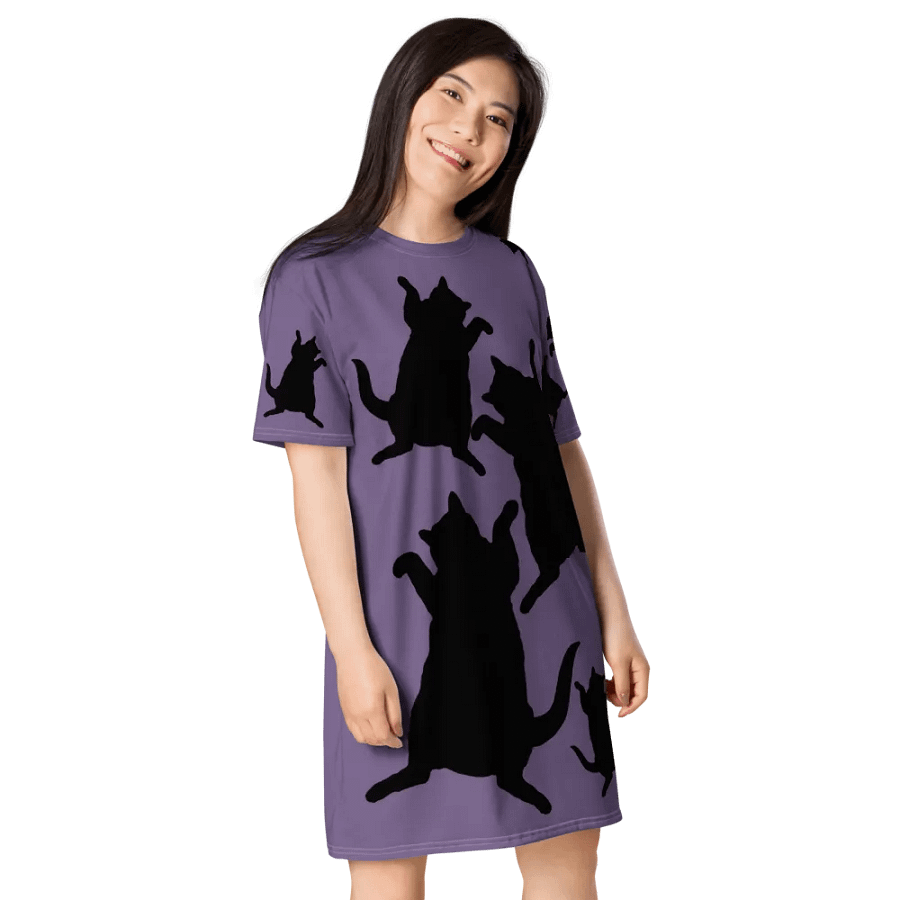 Childless Cat Ladies Run This Country Purple T-Shirt Dress product image (6)