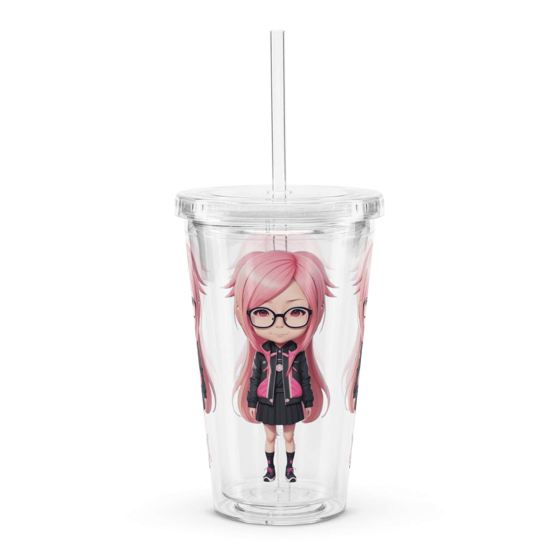 (PINK CHIBI) K Clear Plastic Tumbler product image (4)